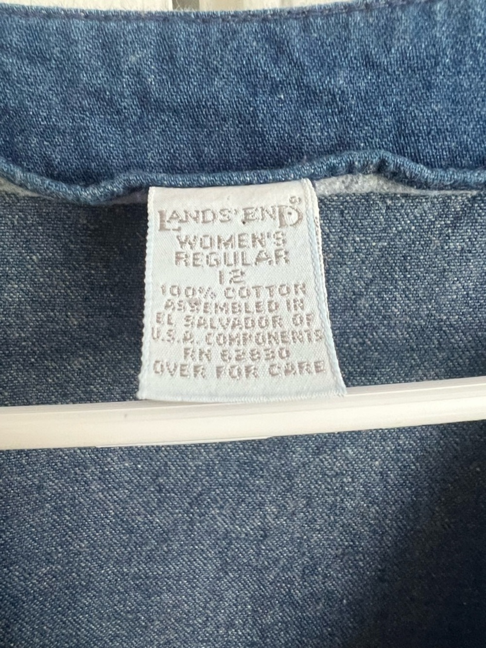 Vintage Lands’ End Blue Denim Sleeveless Button Down Elastic Waist Midi Dress 12 - Picture 3 of 9